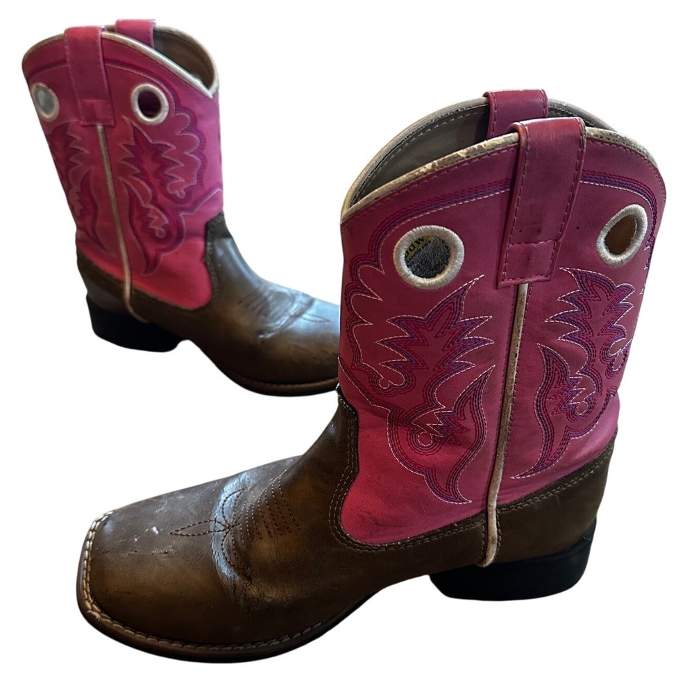 Dan Post Kids Pink Brown Western Cowboy Boots Size 3M